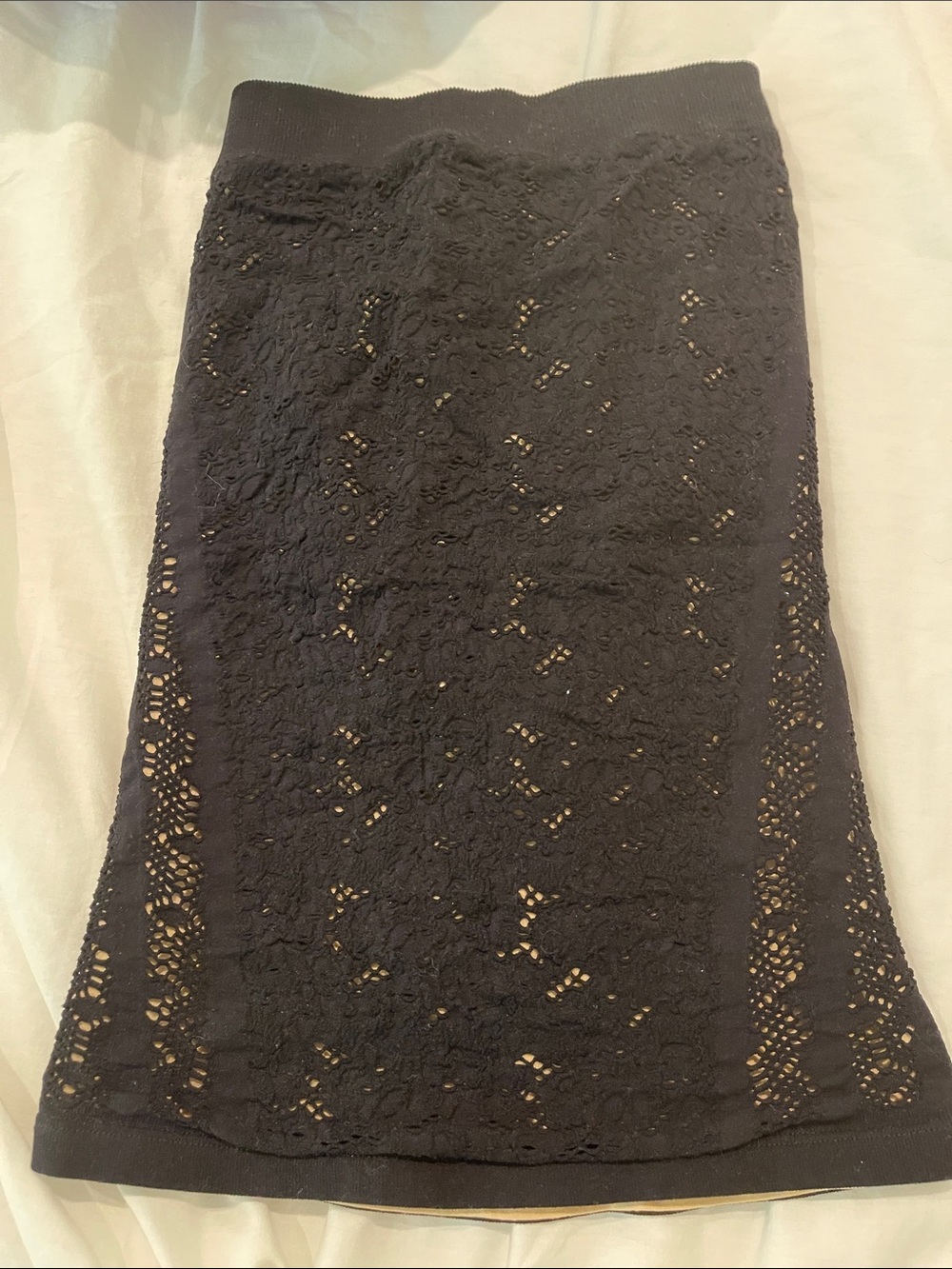 bebe Black Lace Pencil Skirt